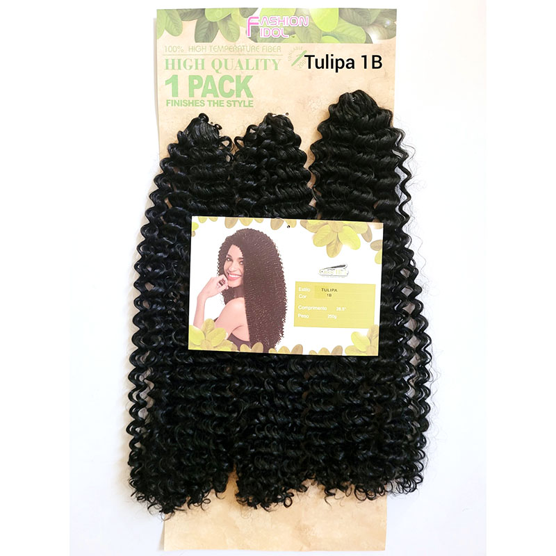 Cabelo Orgânico Cacheado Sleek Tulipa Crochet Braids Hair 70cm