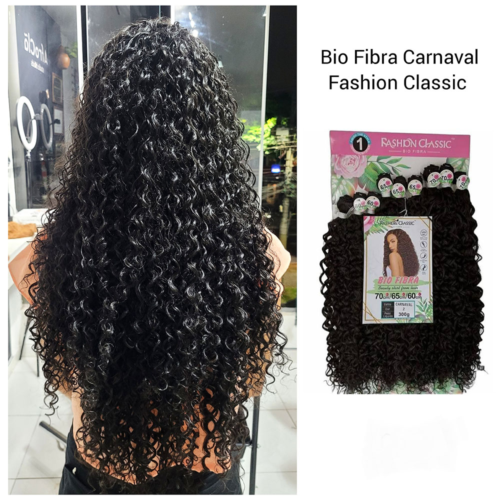 Cabelo Bio Fibra/Vegetal Carnaval Cacheado Fashion Classic - Rosa